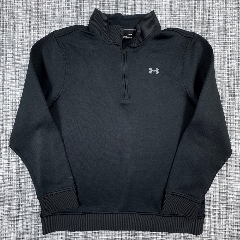 Under Armour Storm ColdGear Sweatshirt Men's Large Black Quarter Zip Fleece